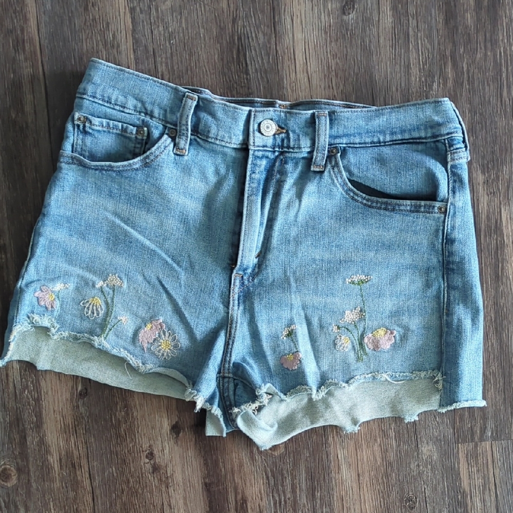 Levi's Embroidered Denim Shorts